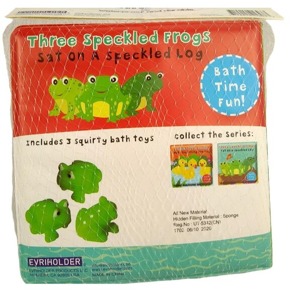 Bath Time Fun Three Speckled Frogs Waterproof Book 3 Squirty Toys Squirt Frog 0+ - Picture 7 of 16